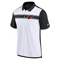 Men's Nike  White/Black Arizona Cardinals Rewind Pique Polo