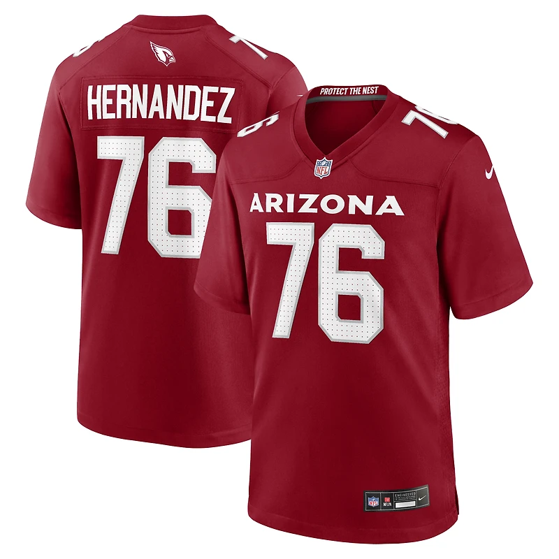 Men's Nike Will Hernandez Cardinal Arizona Cardinals Team Game Jersey
