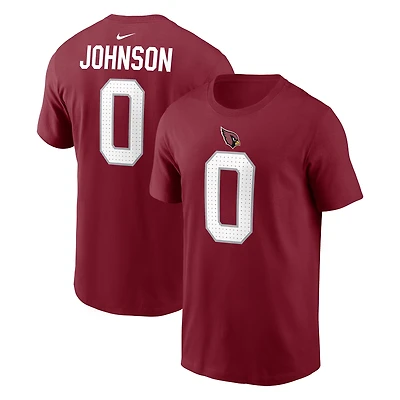 Men's Nike Will Johnson Cardinal Arizona Cardinals Player Name & Number T-Shirt