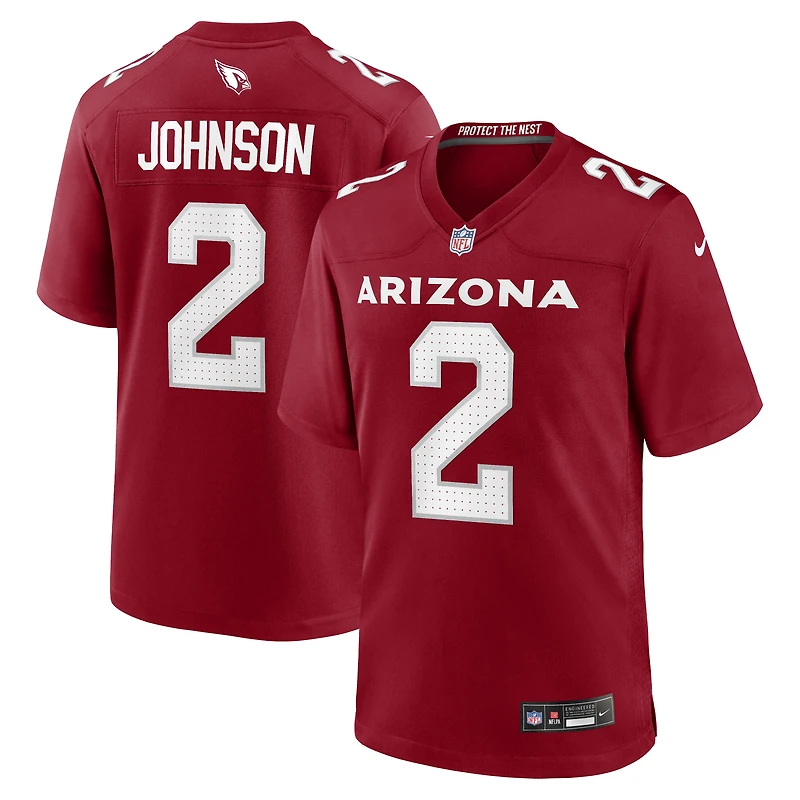 Men's Nike Will Johnson Cardinal Arizona Cardinals Team Game Jersey