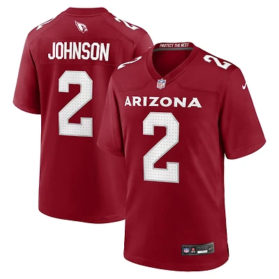 Men's Nike Will Johnson Cardinal Arizona Cardinals Team Game Jersey