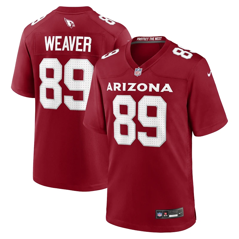 Maillot de match d'équipe Nike Xavier Weaver Cardinal Arizona Cardinals pour homme