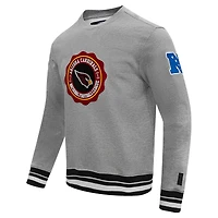 Men's Pro Standard Heather Gray Arizona Cardinals Crest Emblem Pullover Sweatshirt