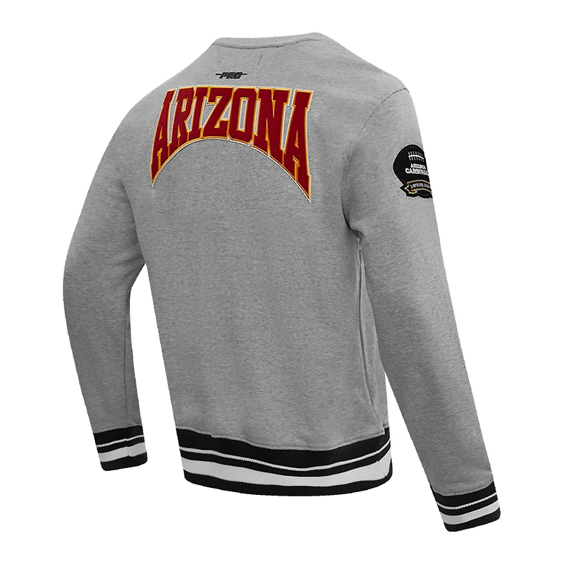 Sweat-shirt Pro Standard Heather Grey pour homme avec écusson des cardinaux de l'Arizona