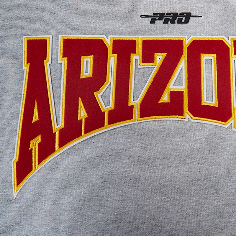 Men's Pro Standard Heather Gray Arizona Cardinals Crest Emblem Pullover Sweatshirt