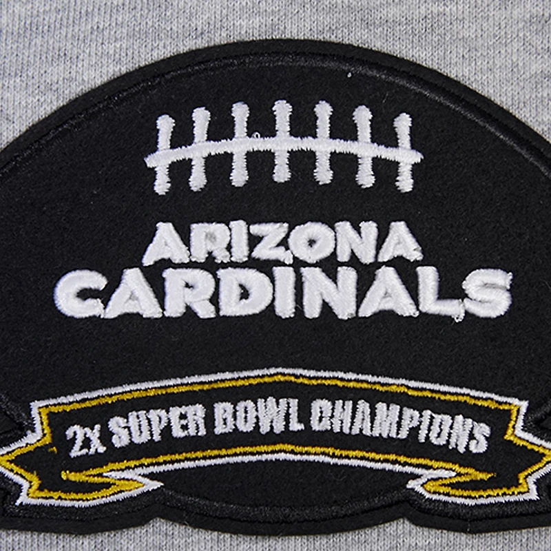 Men's Pro Standard Heather Gray Arizona Cardinals Crest Emblem Pullover Sweatshirt