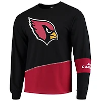 Refried Apparel Noir/Cardinal Arizona Cardinals T-shirt à manches longues angle recyclé durable pour homme