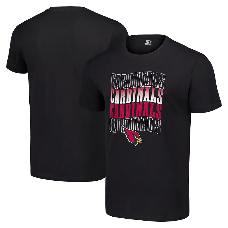 Men's Starter Black Arizona Cardinals Four Team Name Logo T-Shirt