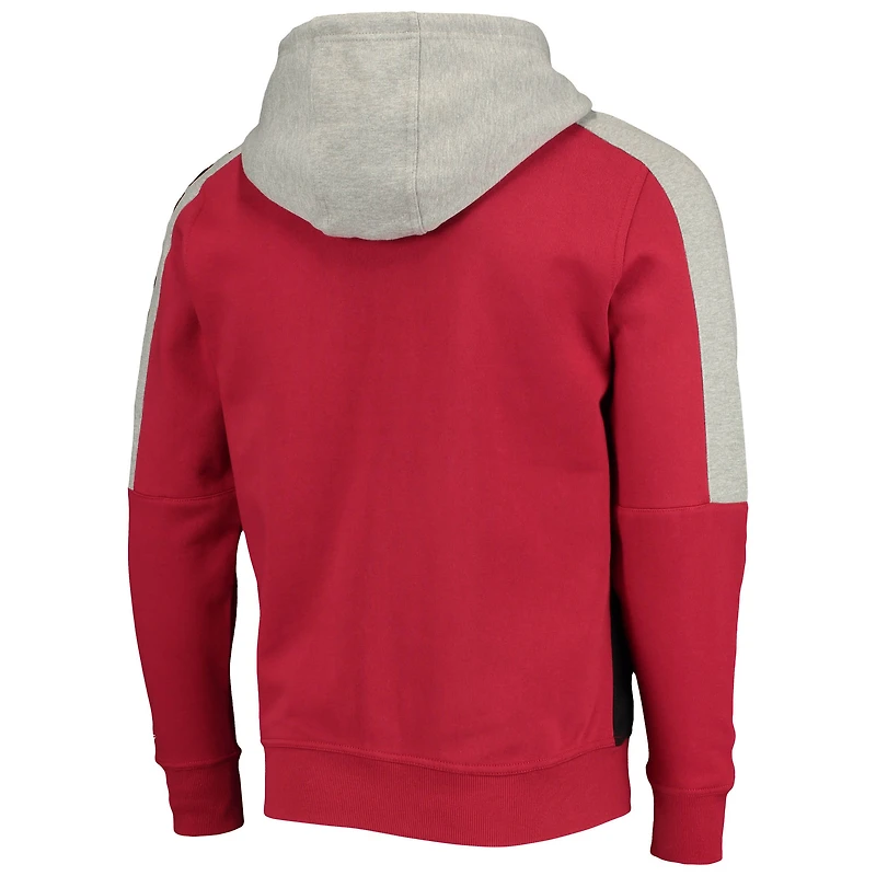 Chandail à capuchon avec fermeture éclair et blocs de couleur pour hommes Starter Cardinal/Black Arizona Cardinals Playoffs