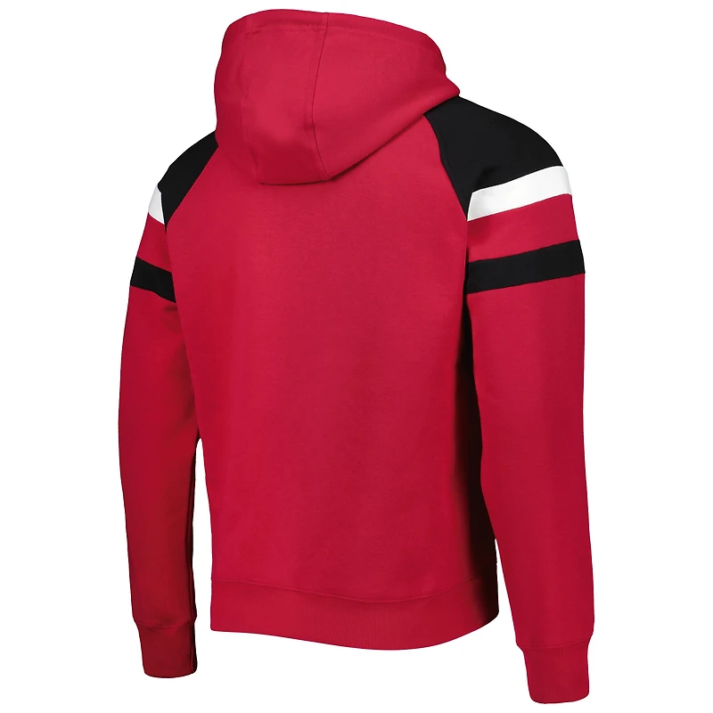 Men's Starter Cardinal Arizona Cardinals Draft Fleece Raglan Pullover Hoodie