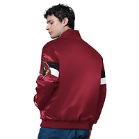 Veste universitaire en satin triple option pour homme, Cardinal Starter, Arizona Cardinals, à boutons-pression