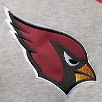 Men's Starter Heathered Gray/Cardinal Arizona Cardinals Home Run Raglan Pullover Hoodie