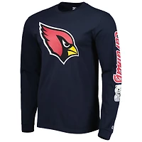 T-shirt à manches longues pour homme Starter Navy Cardinals de l'Arizona la mi-temps