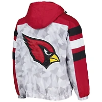 Men's Starter White/Cardinal Arizona Cardinals Thursday Night Gridiron Raglan Half-Zip Hooded Jacket