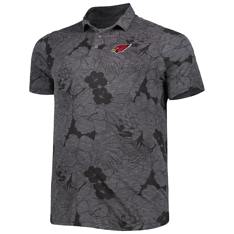 Men's Tommy Bahama Black Arizona Cardinals Big & Tall Miramar Blooms Polo
