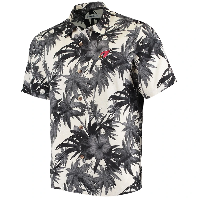 Chemise boutonnée Tommy Bahama pour homme Arizona Cardinals Sport Harbor Island Hibiscus Camp noir