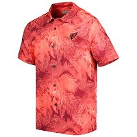 Chemise boutonnée Tommy Bahama Cardinal Arizona Cardinals Coast Luminescent Fronds Camp IslandZone pour homme