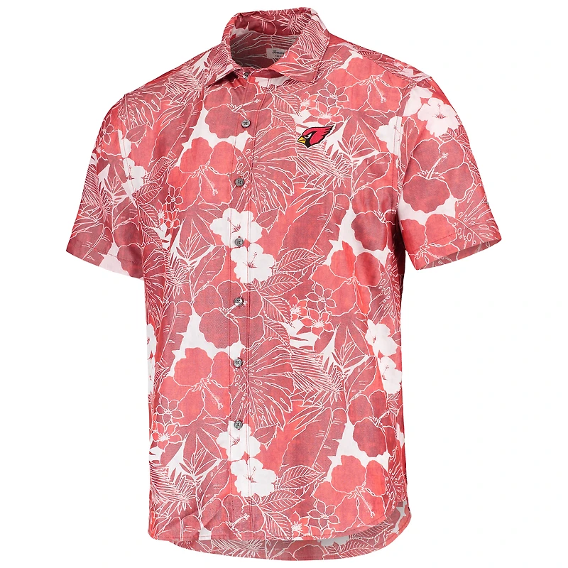 Men's Tommy Bahama Cardinal Arizona Cardinals Coconut Point Playa Floral IslandZone Button-Up Shirt