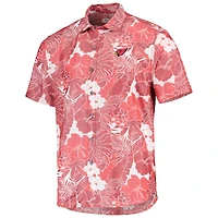 Men's Tommy Bahama Cardinal Arizona Cardinals Coconut Point Playa Floral IslandZone Button-Up Shirt