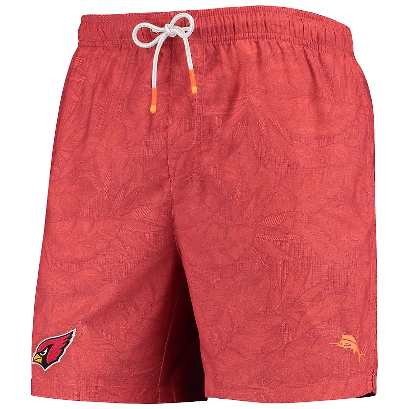 Men's Tommy Bahama Cardinal Arizona Cardinals Team Naples Layered Leaves Swim Trunks