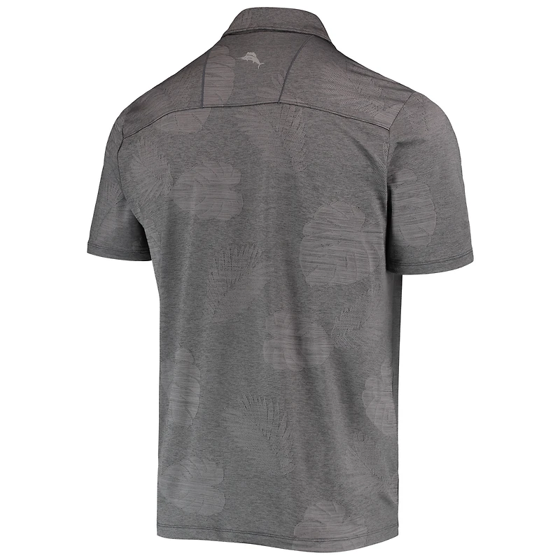 Polo Tommy Bahama pour homme, couleur anthracite, motif Palm Coast Delray Frond IslandZone, Arizona Cardinals.