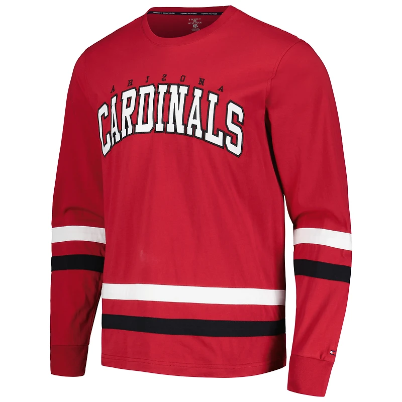 T-shirt à manches longues Tommy Hilfiger Cardinal/Noir Arizona Cardinals Nolan pour hommes