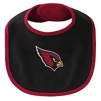 Newborn & Infant Cardinal/Black Arizona Cardinals Little Champ Three-Piece Bodysuit Bib Booties Set