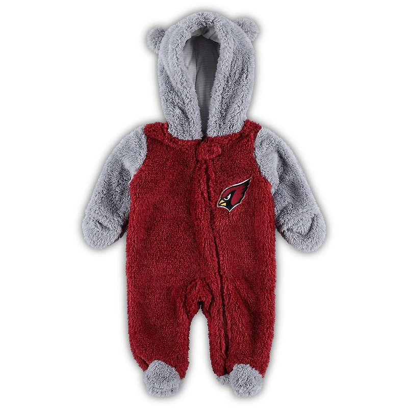 Nouveau-né et nourrisson Cardinal Arizona Cardinals Game Nap Teddy Fleece Bunting Full-Zip Sleeper