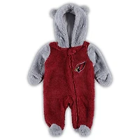 Nouveau-né et nourrisson Cardinal Arizona Cardinals Game Nap Teddy Fleece Bunting Full-Zip Sleeper