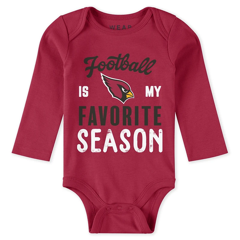 Vêtements pour nouveau-nés et nourrissons par Erin Andrews Ensemble de body pantalon trois pièces Arizona Cardinals Turn Me Around