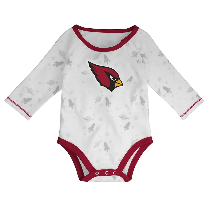 Nouveau-né et bébé blanc/Cardinal Arizona Cardinals Dream Team body pantalon chapeau ensemble