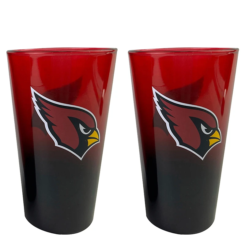 Ensemble de deux verres à bière ombrés de 473 ml (16 oz) aux couleurs des Cardinals de l'Arizona, par The Memory Company