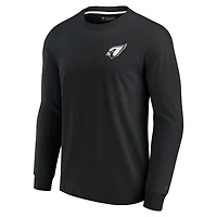 T-shirt unisexe Fanatics noir Arizona Cardinals Elements super doux à manches longues