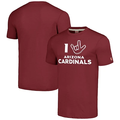 Hommage unisexe Cardinal Arizona Cardinals La collection NFL ASL par Love Sign T-shirt triple mélange