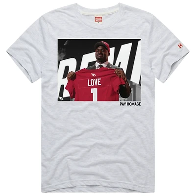 T-shirt unisexe en mélange de trois matières, hommage à Jeremiyah Love Ash, Arizona Cardinals, repêchage NFL 2026