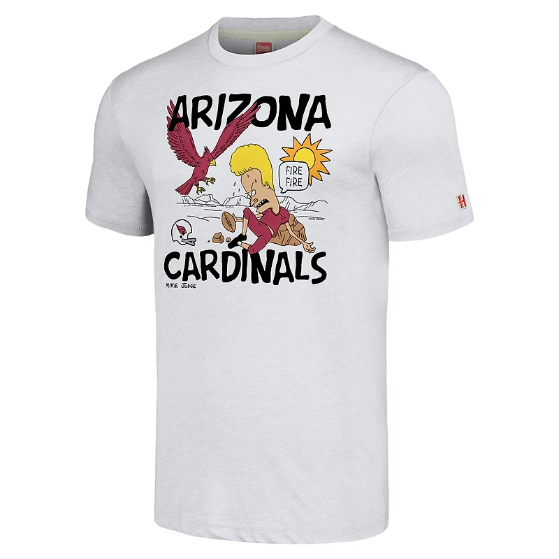 Unisex NFL x Homage Beavis and Butt-Head Ash Arizona Cardinals Tri-Blend T-Shirt