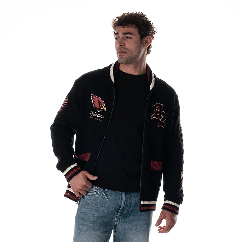 Unisex The Wild Collective Black Arizona Cardinals Jacquard Full-Zip Sweater