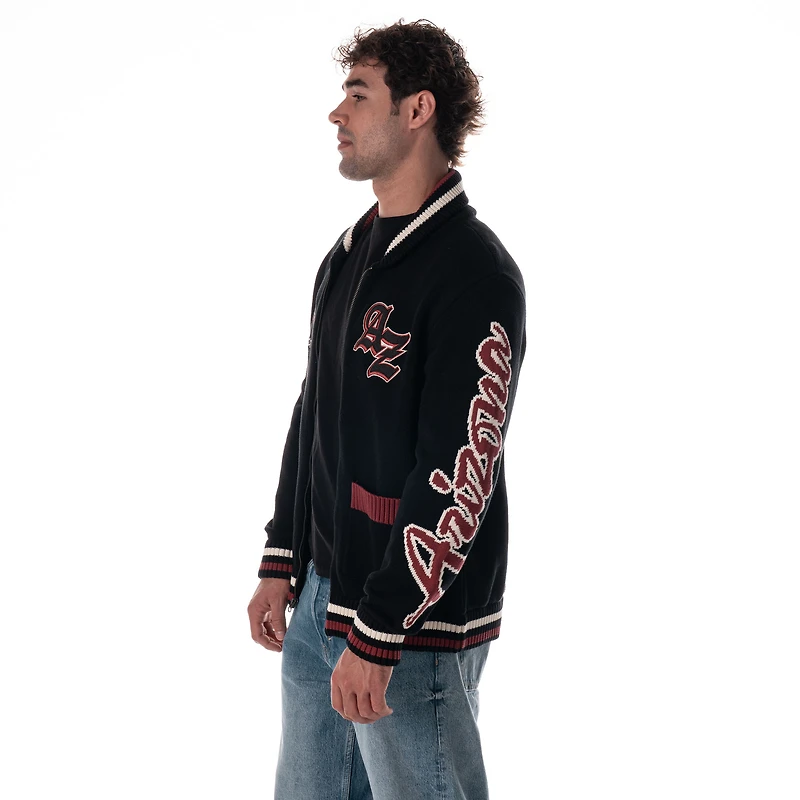Unisex The Wild Collective Black Arizona Cardinals Jacquard Full-Zip Sweater