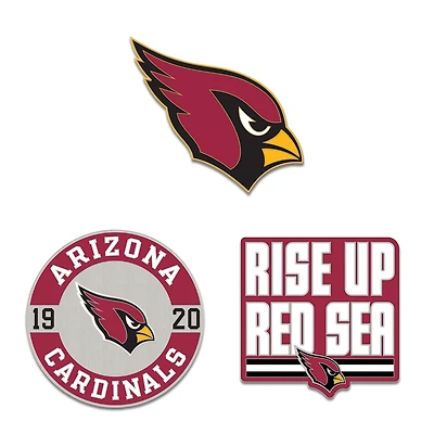 Ensemble de trois broches de pin WinCraft Arizona Cardinals