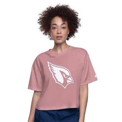 Women's Starter  Pink Arizona Cardinals Play the Ball Boxy Cropped T-Shirt
