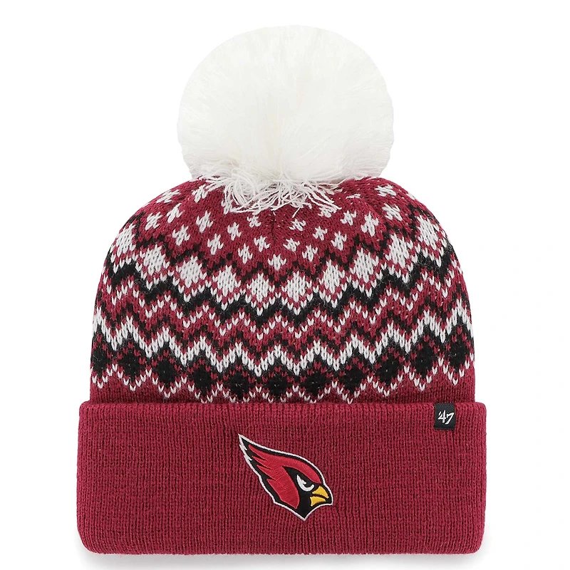 Bonnet en tricot à revers Elsa '47 Cardinal Arizona Cardinals pour femmes avec pompon
