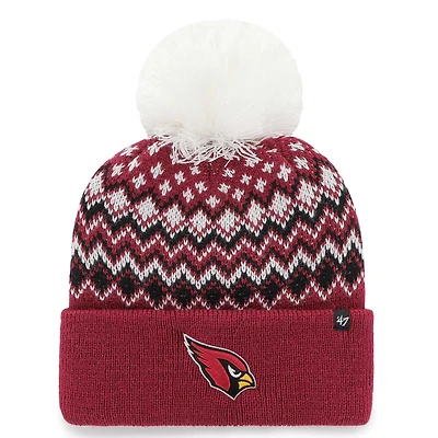 Bonnet en tricot à revers Elsa '47 Cardinal Arizona Cardinals pour femmes avec pompon