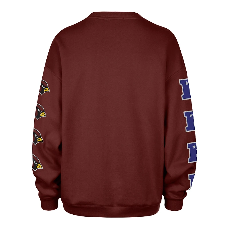 Women's '47  Cardinal Arizona Cardinals Go Big Oversized Pullover Sweatshirt