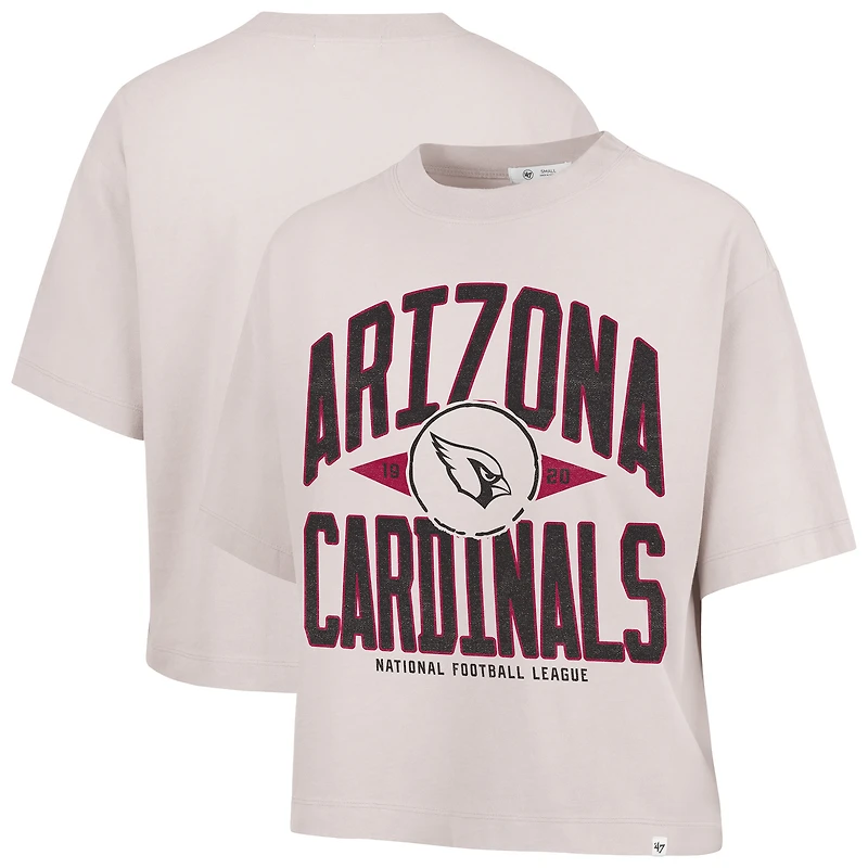 Women's '47 Natural Arizona Cardinals Cropped Windthrow Ravine T-Shirt