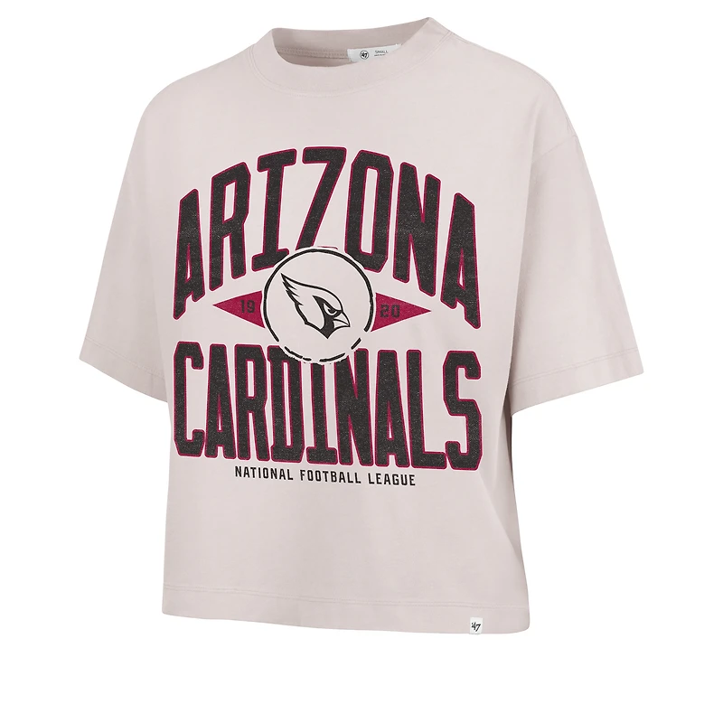 Women's '47 Natural Arizona Cardinals Cropped Windthrow Ravine T-Shirt