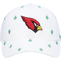 Women's '47 White Arizona Cardinals Confetti Clean Up Adjustable Hat