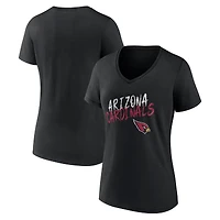 Women's Black Arizona Cardinals Hustle V-Neck T-Shirt