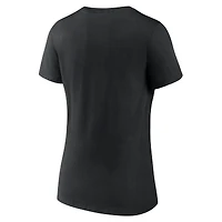 T-shirt noir à col en V pour femmes Arizona Cardinals Hustle