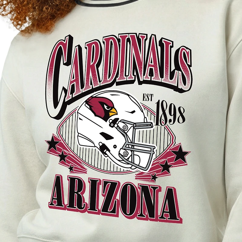 Sweat-shirt en polaire à tissage inversé crème Champion pour femme, Arizona Cardinals