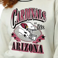 Sweat-shirt en polaire à tissage inversé crème Champion pour femme, Arizona Cardinals